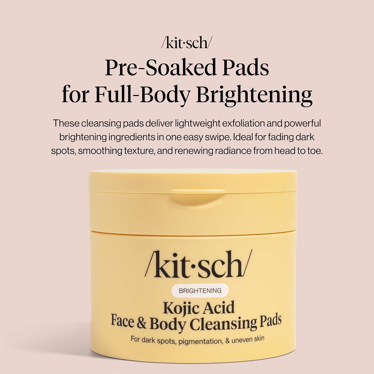 Kitsch_Kojic_Acid_Cleansing_Pads_with_Turmeric_&_Cica_to_Smooth,_Refresh_&_Even_Tone_Skin_Care_–_Exfoliating_&_Brightening_Pre-Soaked_Cotton_Pads_for_Face_and_Body_–_50_count
