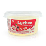 Fusion Select Lychee Jelly Coconut with Fruit Flavored for Bubble Tea, Yogurt, Ice Cream, Beverage, and Snow Fluff, Dessert Toppings 14 Ounce