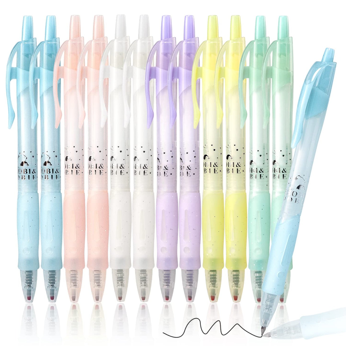 Drawdart Gel Ink Pens, 12Pcs Black Ink Fine Point Smooth Writing Pen 0.5mm Retractable, Best Aesthetic Cute Pens for Journaling Note Taking Sketching No Bleed &amp;amp; Smear