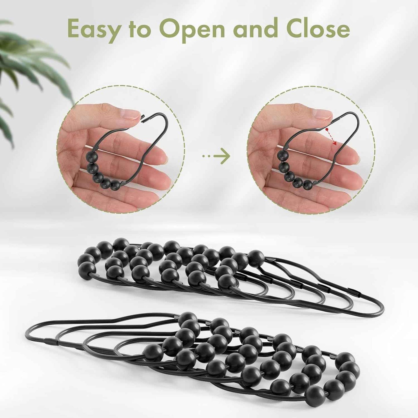 Amazer Shower Curtain Hooks, Decorative Shower Curtain Hooks, Shower Hooks for Shower Curtain Rust Proof Stainless Steel Shower Curtain Hooks