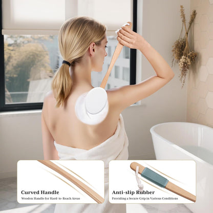 AmazerBath_Lotion_Applicator_for_Back,_Feet,_4_Replacement_Pads_with_17"_Curved_Handle,_Back_Sunscreen_Applicator_for_Kids,_Elderly,_Women,_Apply_Skin_Cream_Medicine_Moisturizer_Tanner,_White