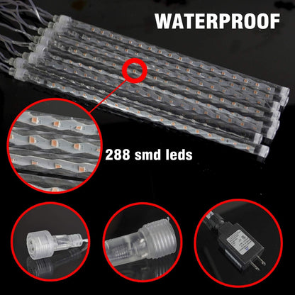 FUNPENY_Meteor_Shower_Rain_Lights,_288/864_LED_Christmas_Lights_Icicle_Snow_Falling_Halloween_Light_Outdoor_Raindrop_Light,_30cm_8_Tubes_Xmas_Tree_Holiday_Christmas_Halloween_Decoration,_Blue