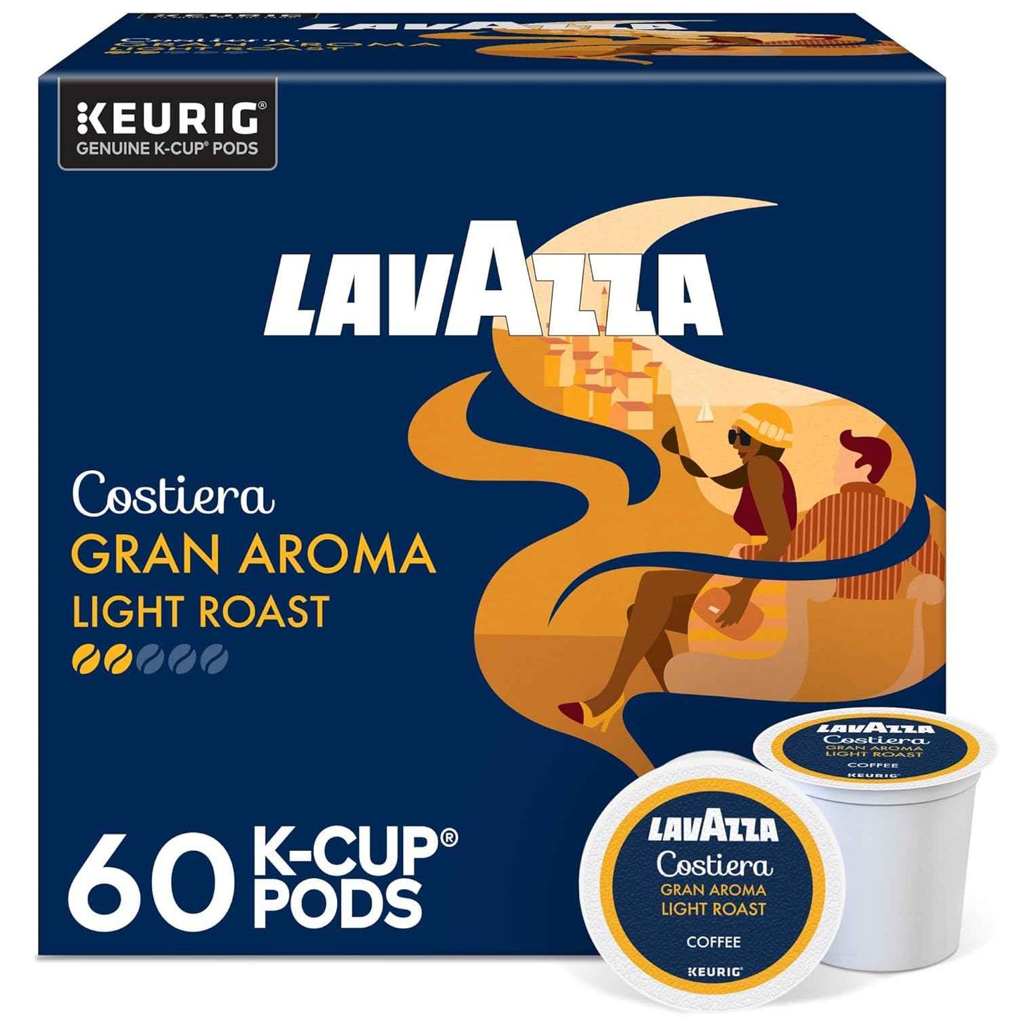 Lavazza Costiera Gran Aroma, Single-Serve Keurig K-Cup Pods, Light Roast Coffee