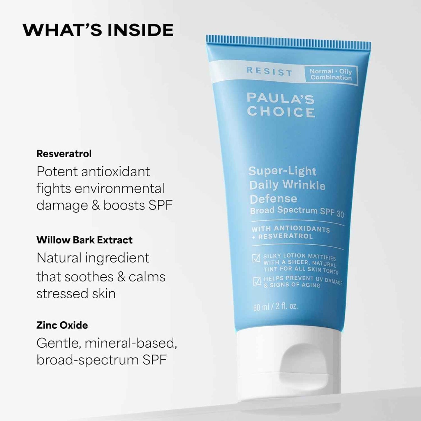 Paula's Choice RESIST SPF 30 Super-Light Daily Wrinkle Defense Mineral Sunscreen, Face Sunscreen for Oily Skin, Matte Tinted Face Moisturizer, UVA/UVB Protection, Fragrance-Free