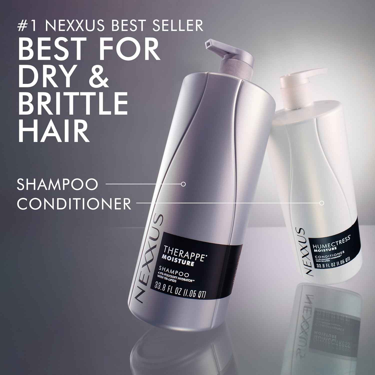 Nexxus Therapee Shampoo for Ultimate Moisture for Dry Hair Powered by POLYSOFT HYDRATOR Technology with Tri-lipids