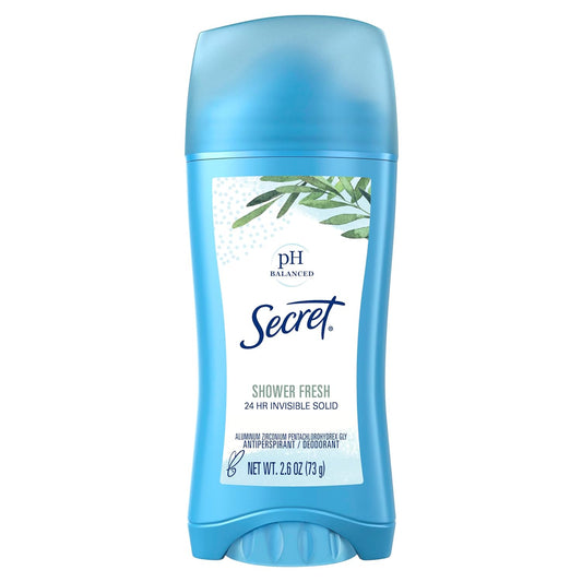Secret_Antiperspirant_and_Deodorant_for_Women,_Invisible_Solid_Deodorant,_24_Hour_Sweat_and_Odor_Protection,_pH_Balanced,_Gentle_on_Skin,_Deodorant_Stick_for_Women,_Shower_Fresh_Scent,_2.6_oz