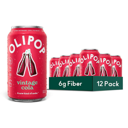 OLIPOP Prebiotic Soda Pop, Pantry Pack Packed with Prebiotics, Fiber, and Botanicals, Gluten Free, GMO Free, 12oz