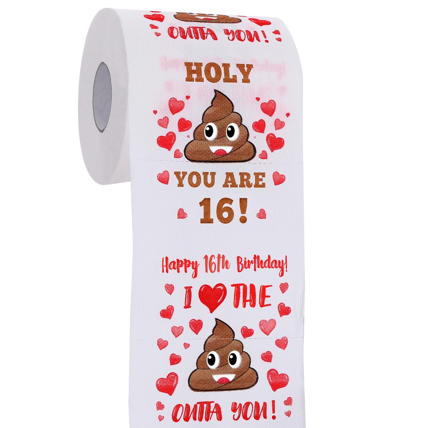 16th Birthday Gifts for Boy or Girl - Happy Prank Toilet Paper - 16th Birthday Decorations, Party Supplies Favors - Funny Gag &amp;amp; Novelty Bday Present for Him, Her, Friends- Sweet 16 Year Old Gift Ideas