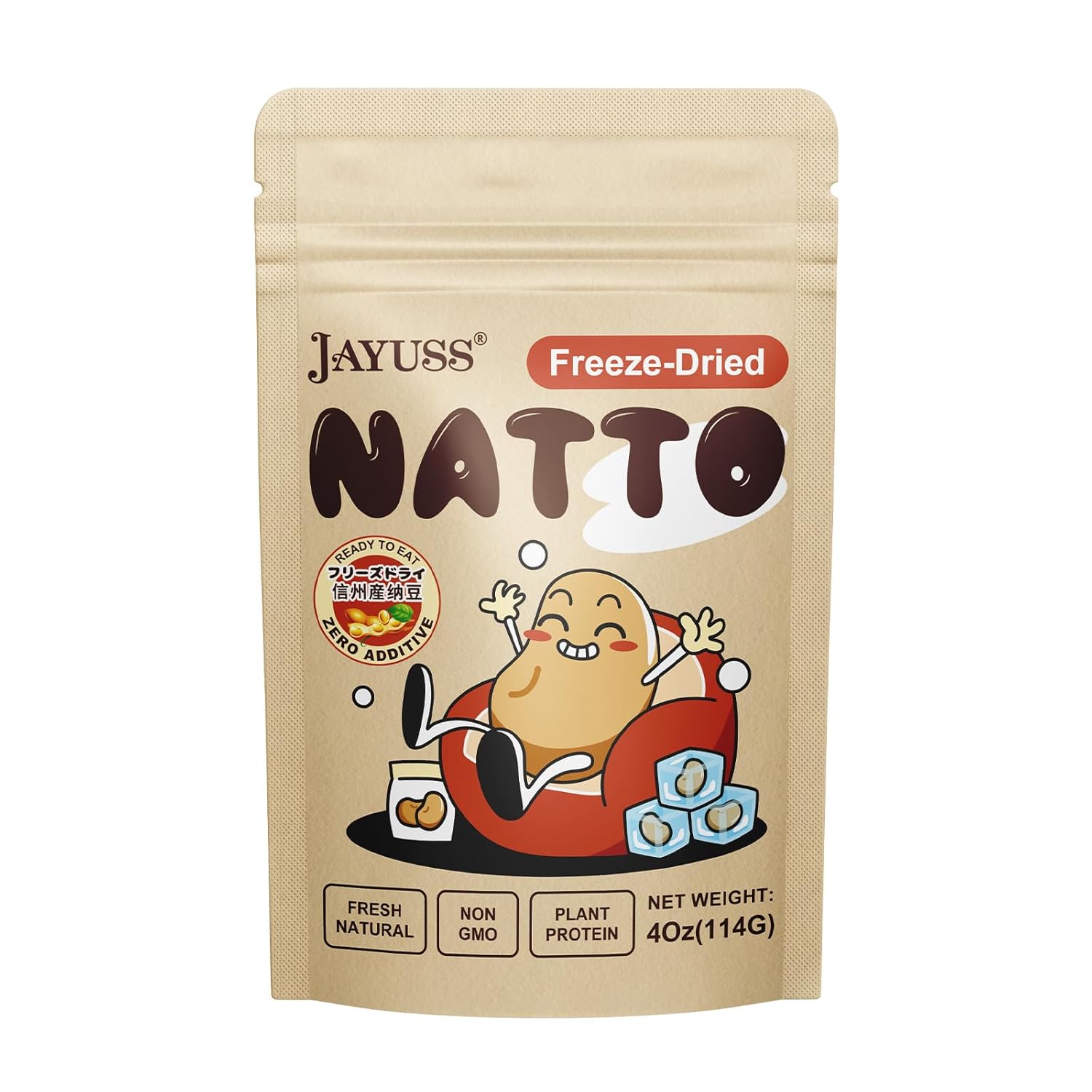 JAYUSS_Japanese_Natto_Freeze_Dried_Natto_Beans_4_Oz,_Non-GMO_Fermented_Soybean,_0_Additives,_Simply_Rehydrate_for_Fresh_Natto_or_Ready_to_Eat_Snack,_Topping,_Made_in_Japan_114g