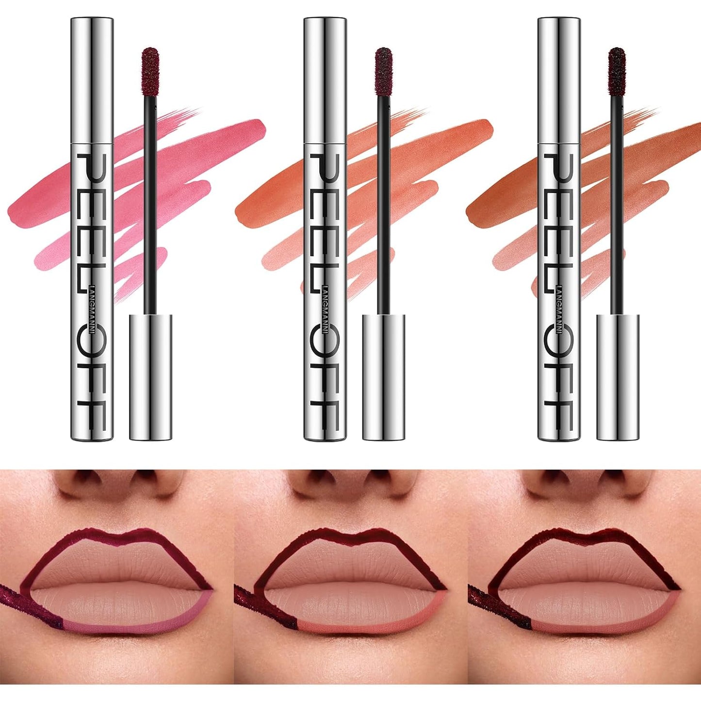 LANGMANNI_3_Colors_Long-Lasting_Peel_Off_Lip_Liner_Set,_Waterproof_&_Smudge-Proof_Matte_Lip_Liners_Gift_Makeup_For_Girls_(#1+2+3)