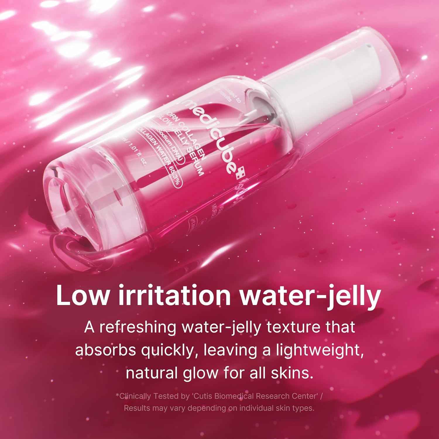 medicube PDRN Pink Collagen Glow Jelly Serum | Lightweight Water-Jelly For Plump & Supple Skin | Radiance & Elasticity Care with PDRN, Collagen, Niacinamide | Korean Skin Care 1.01 fl.oz
