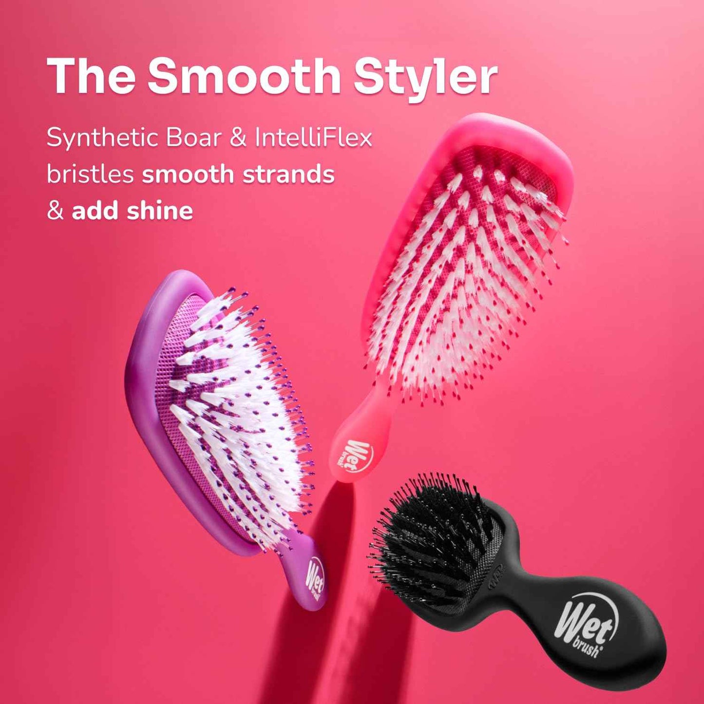 Wet Brush Smooth Styler Hair Brush, Exclusive Ultra-soft IntelliFlex Bristles, Synthetic Boar Bristles, Shiny And Smooth, For All Hair Types, For Women, Men, Wet And Dry
