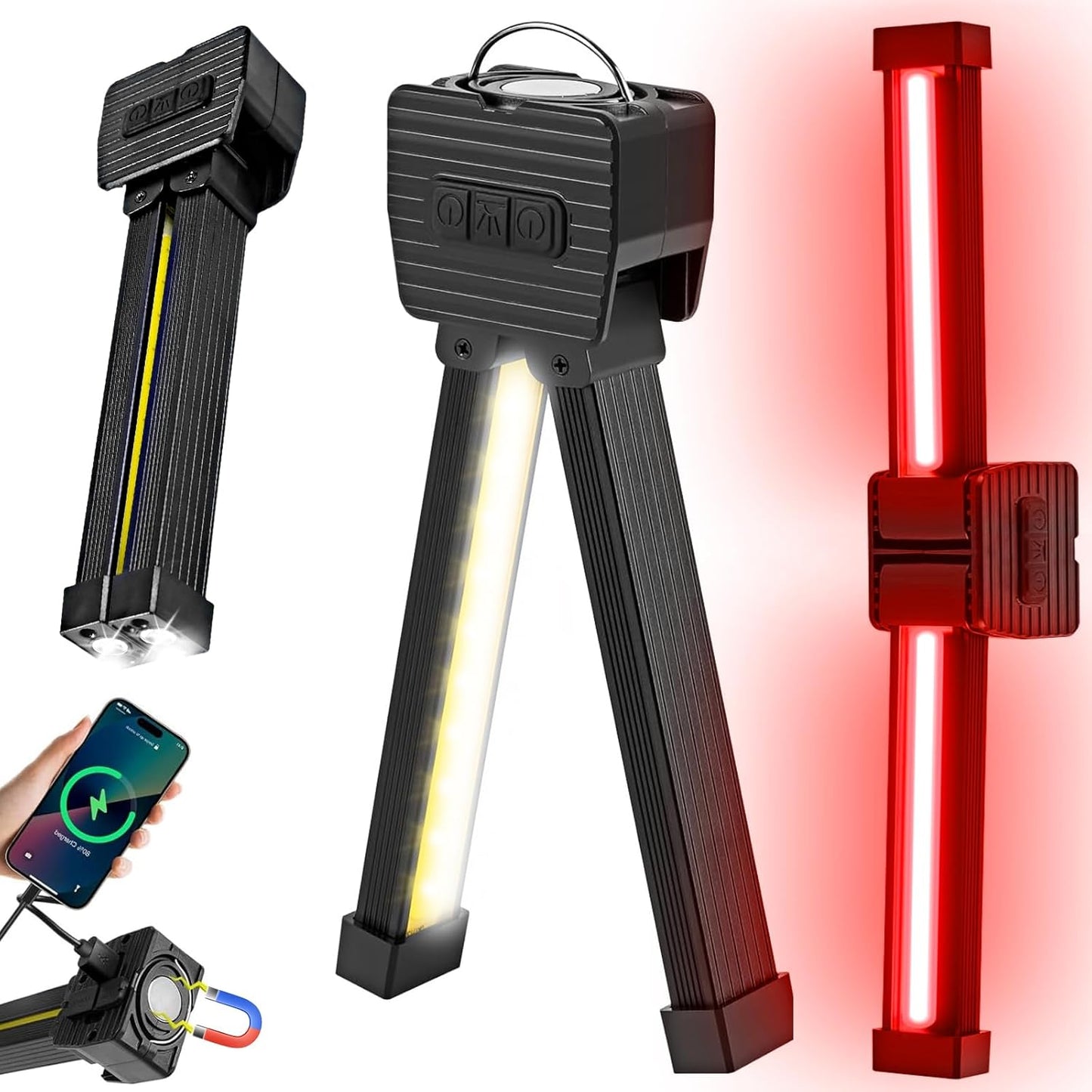 Gym_Lamp,_Portable_Gym_Lighting_for_Posing,_Magnetic_Work_Light_Rechargeable,_Gift_for_Men/Women,_180°_Rotate_Foldable_with_Hang_Hook_Camping_Lamp,_USB_Power_Bank_LED_Handheld_Flashlight-Black