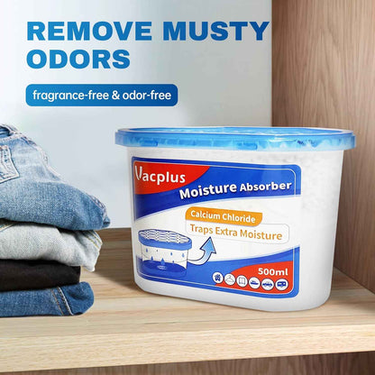 Vacplus Moisture Absorbers - Dehumidifiers for Closet, Efficient Humidity Absorber Boxes Collect Excess Moisture for Bathroom, Kitchen, Study
