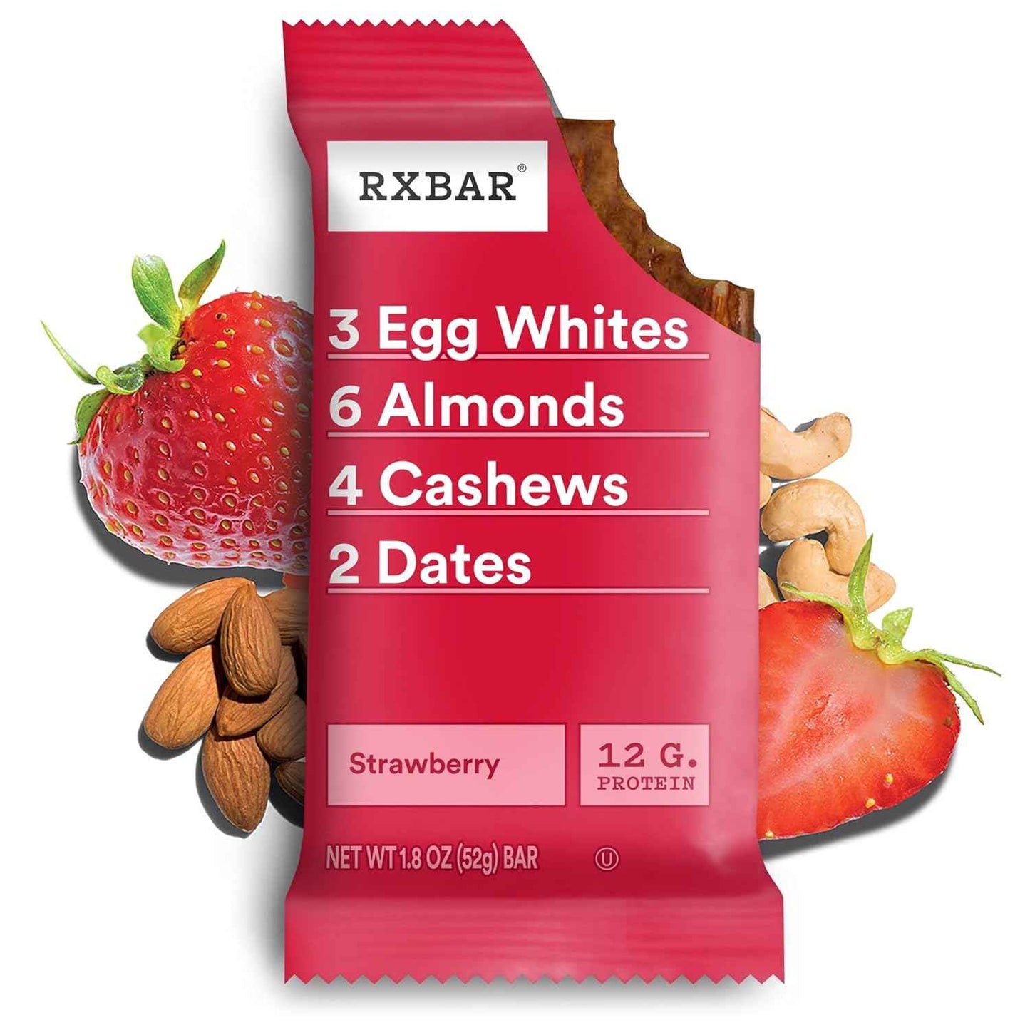 RXBAR Protein Bars, 12g Protein, Gluten Free Snacks, Strawberry