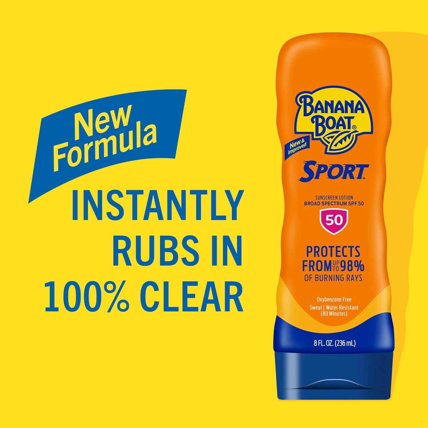 Banana Boat Sport Ultra Sunscreen Lotion | Banana Boat Sunscreen, Oxybenzone Free, Sunblock, Water Resistant