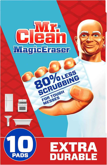 Mr. Clean Magic Eraser Sponge, All Purpose Cleaner, Cleaning Scrubber, Wall, Sneaker, Kitchen, Bathroom, Shower Cleaner, Cleaning Supplies, Melamine Sponge, Cleaning Pads, Extra Durable