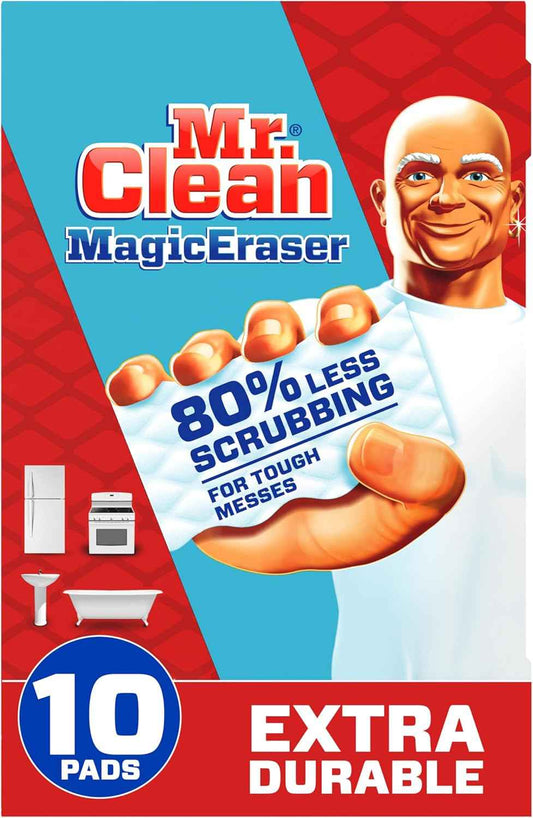 Mr. Clean Magic Eraser Sponge, All Purpose Cleaner, Cleaning Scrubber, Wall, Sneaker, Kitchen, Bathroom, Shower Cleaner, Cleaning Supplies, Melamine Sponge, Cleaning Pads, Extra Durable