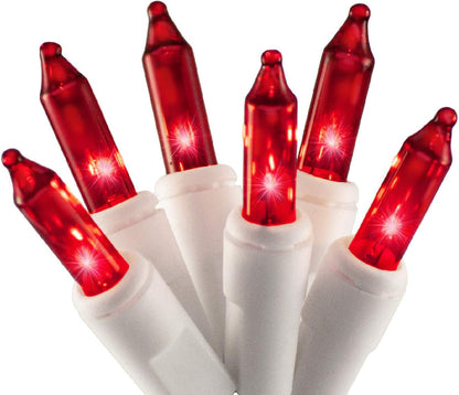 612_Vermont_50_Red_Christmas_Lights_on_a_White_Wire_String,_UL_Approved,_Indoor_and_Outdoor_Use,_9_Foot_of_Lighted_Length,_11_Foot_of_Total_Length