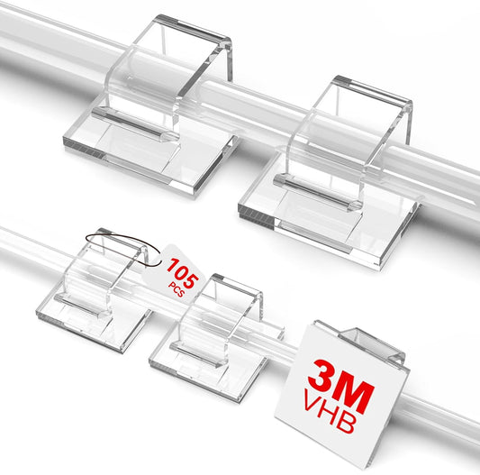 105_PCS_Christmas_Light_Clips_(Small_&_Large),_Adhesive_Hooks_for_Outdoor_String_Lights,_Clear_Cable_Clips_Wire_Holder_Cord_Organizer_for_Patio,_Porch_Holiday_Decor_Cable_Management