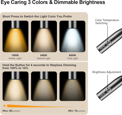Gritin_LED_Neck_Reading_Light,Book_Light_for_Reading_in_Bed-Eye_Caring_3_Colors,_Dimmable_Brightness,_Bendable_Arms,_80+Hrs_Runtime,_Neck_Round_Design,_Comfortable_&Lightweight_for_Crafting,_Knitting
