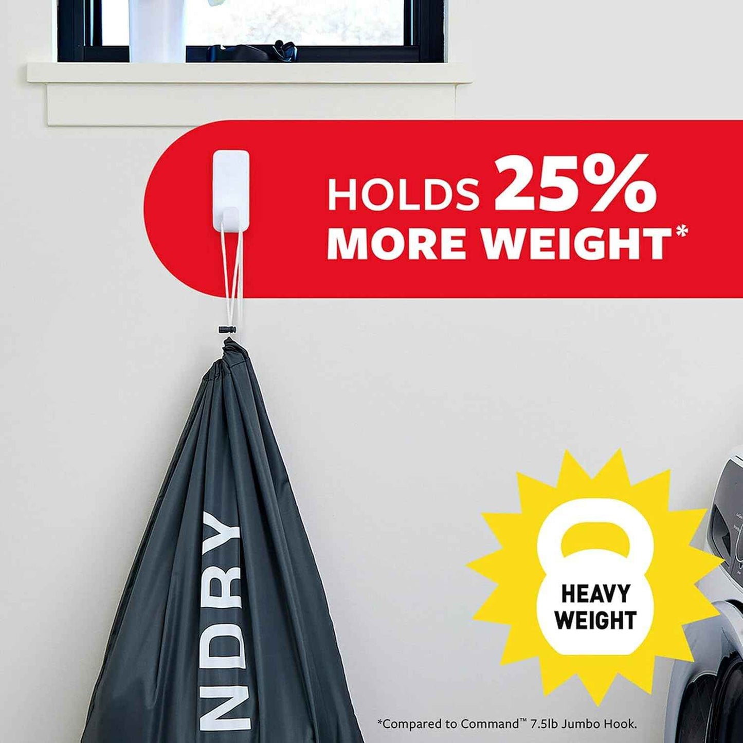 Command 10 lb XL Heavyweight Hook, 2 Wall Hooks and 6 Strips, Damage-Free Hanging with Adhesive, Heavy Duty Hanging Great for Organization and Storage