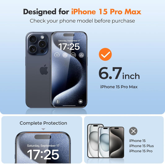 UNBREAKcable_Shatterproof_Tempered_Glass_Screen_Protector_for_iPhone_15_Pro_Max_[3-Pack][Easy_Installation_Frame]_[9H_Hardness]_[99.99%_HD_Clear]_[Bubble_Free]_for_Apple_6.7”