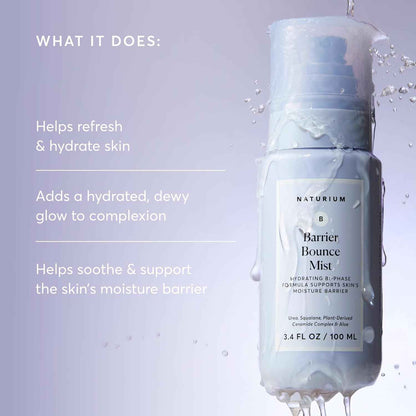 Naturium Barrier Bounce Mist, Hydrating Skincare with Urea, Squalane, Plant-Derived Ceramide & Aloe, 100 mL / 3.4 fl oz