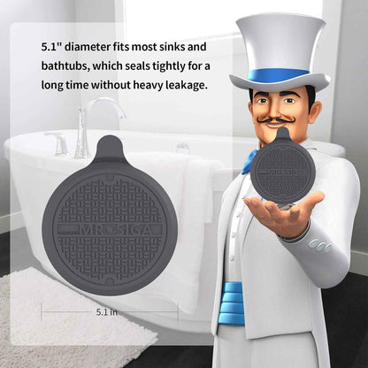 MR.SIGA Silicone Bathtub Stopper, Drain Stopper for Shower, Sink, 5.1" Diameter