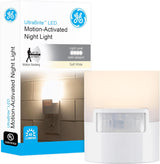 GE LED Motion Sensor Night Light, Plug into Wall, 40 Lumens, Soft White, UL-Certified, Energy Efficient, Ideal Nightlight for Bedroom, Bathroom, Kitchen, Hallway, 46632, White, 2 Pack