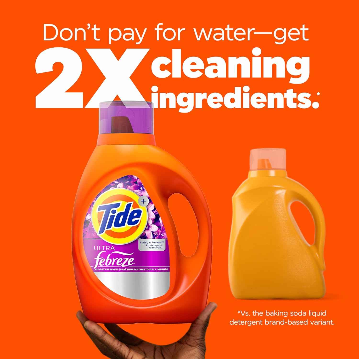 Tide Ultra Febreze Liquid Laundry Detergent, Spring and Renewal scent, Laundry Detergent Liquid with All-Day Freshness