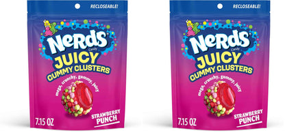 NERDS Juicy Gummy Clusters, Juicy and Gummy Candy, 1 Stand Up Bag, for Snacking and Sharing, 7.15 oz