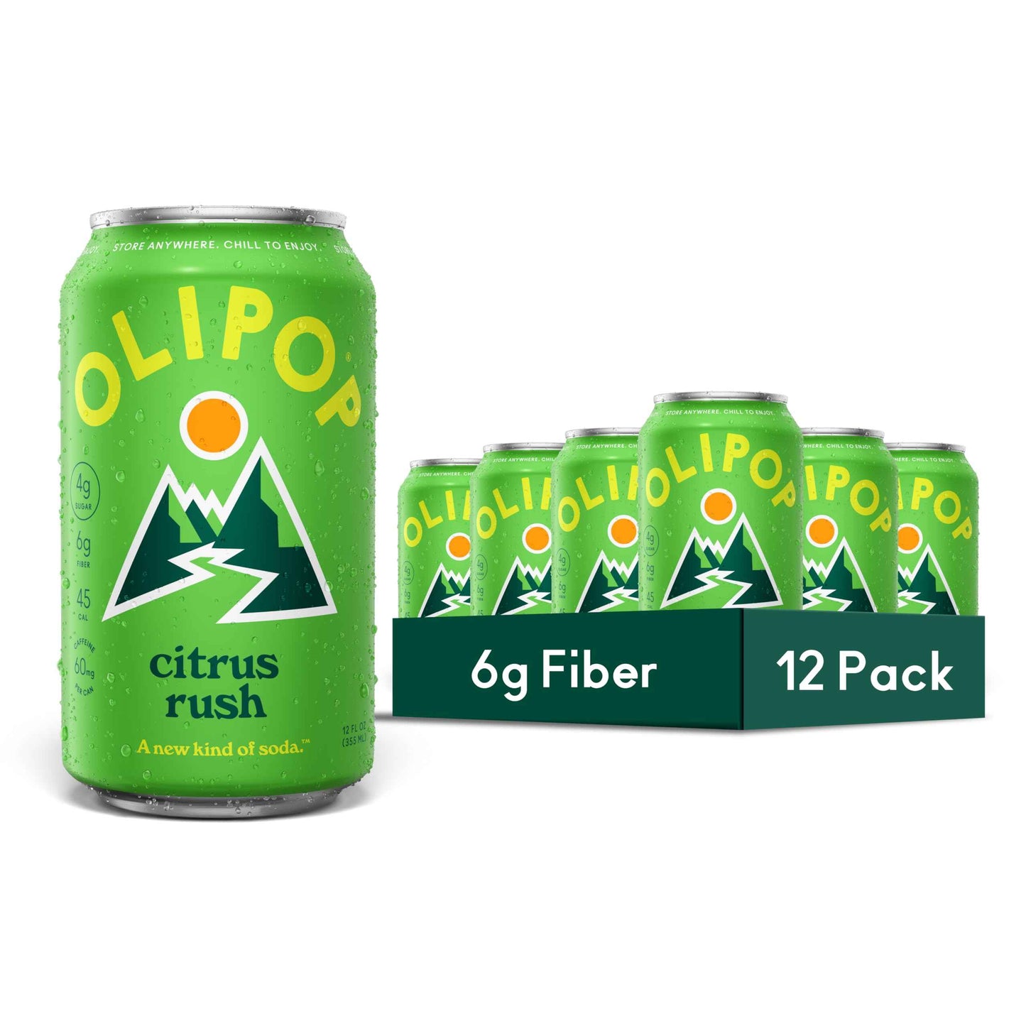 OLIPOP Prebiotic Soda Pop, Pantry Pack Packed with Prebiotics, Fiber, and Botanicals, Gluten Free, GMO Free, 12oz