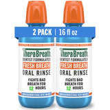 TheraBreath Fresh Breath Mouthwash, Icy Mint Flavor, Alcohol-Free, 16 Fl Oz (Pack of 2) Oral