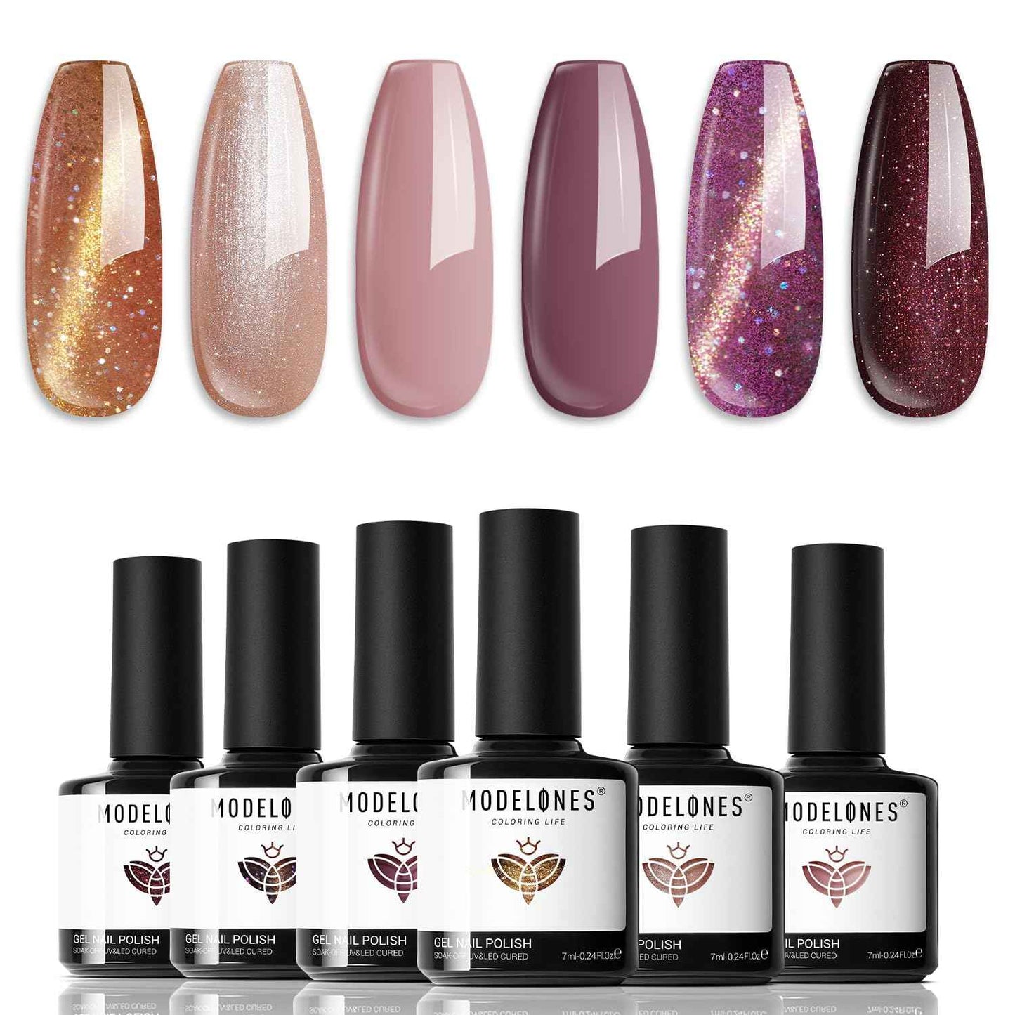 modelones Cat Eye Magnet Set, Heart French Cateye Gel Polish Nail Tools Kit Dual-Head 3 IN One Magnets Pen Heart Round Square Flower Glassy Moon Multi Effect Nail Art Designs Home DIY Salon Use