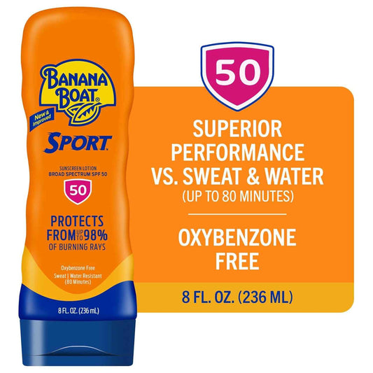 Banana Boat Sport Ultra Sunscreen Lotion | Banana Boat Sunscreen, Oxybenzone Free, Sunblock, Water Resistant