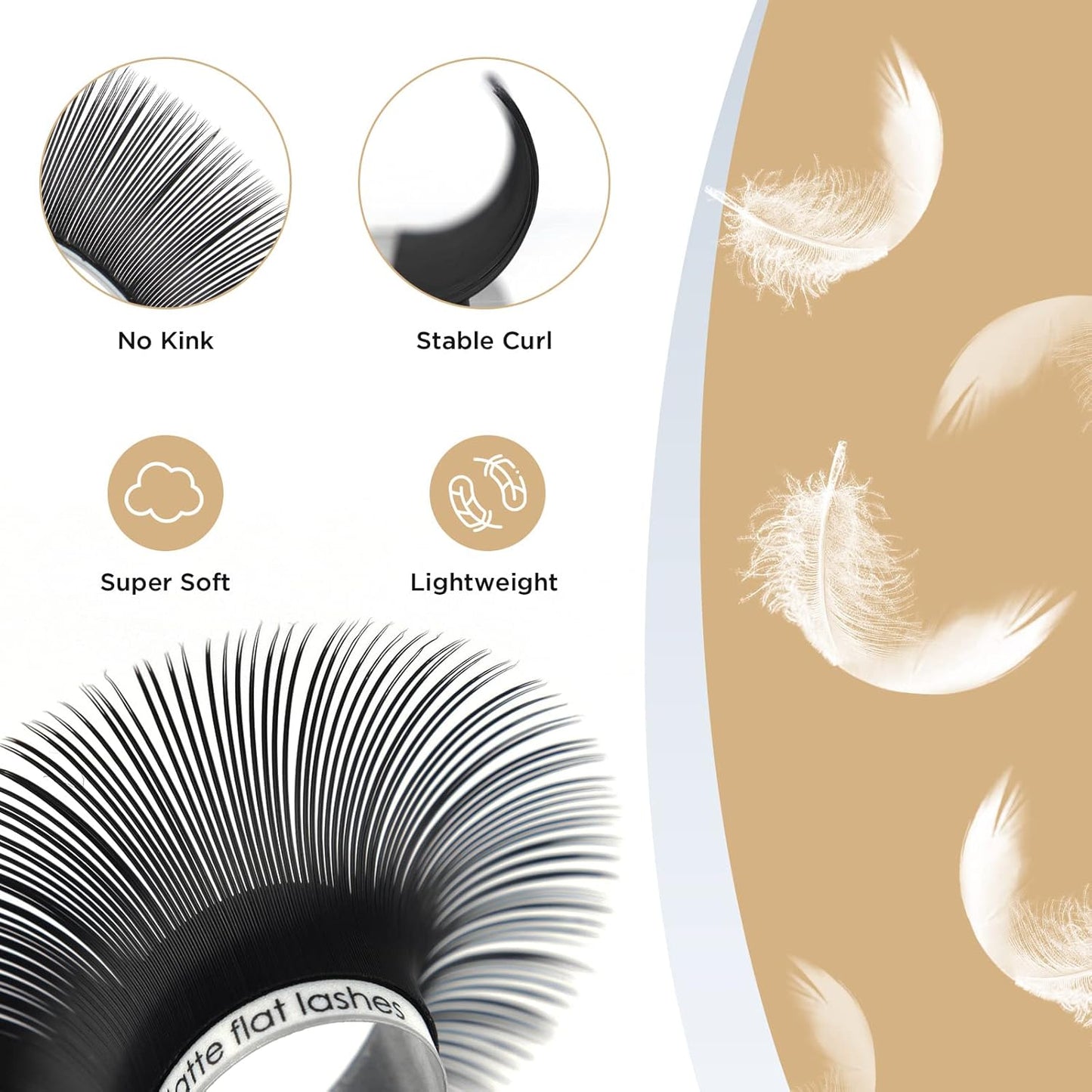 LASHVIEW Eyelash Extensions,Ellipse Flat Eyelash Extensions 0.15mm C Curl 8-15mm Mixed Tray,Mink Black,Individual Lashes,Super Matte Extremely Soft Professional Salon Use - Eco House Kit