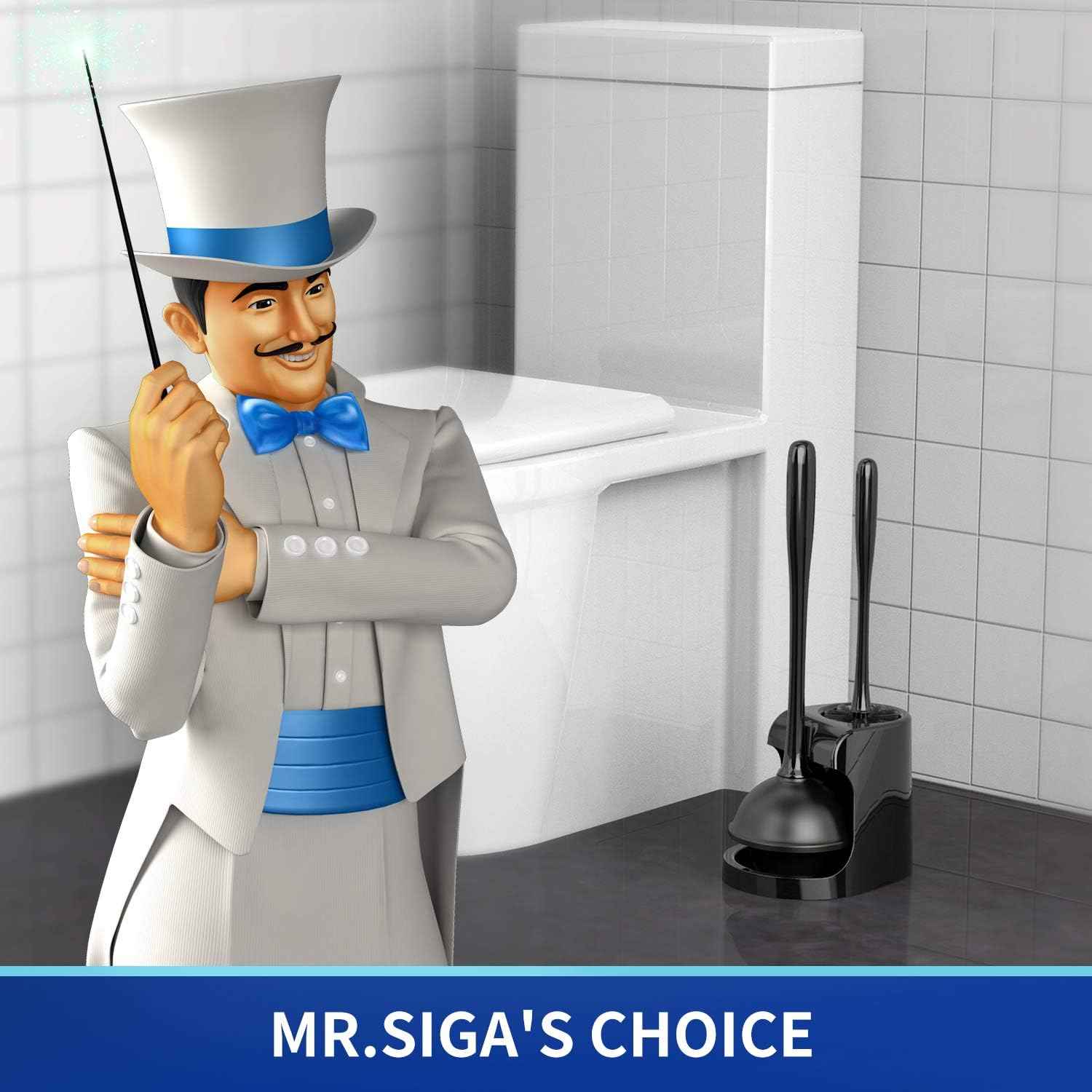MR.SIGA Toilet Plunger and Bowl Brush Combo for Bathroom Cleaning