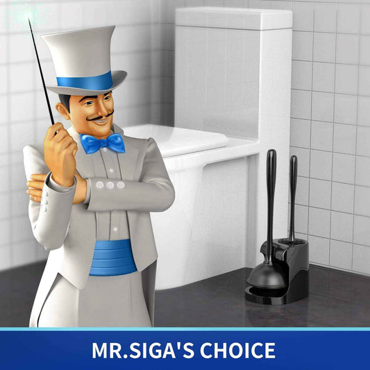 MR.SIGA Toilet Plunger and Bowl Brush Combo for Bathroom Cleaning