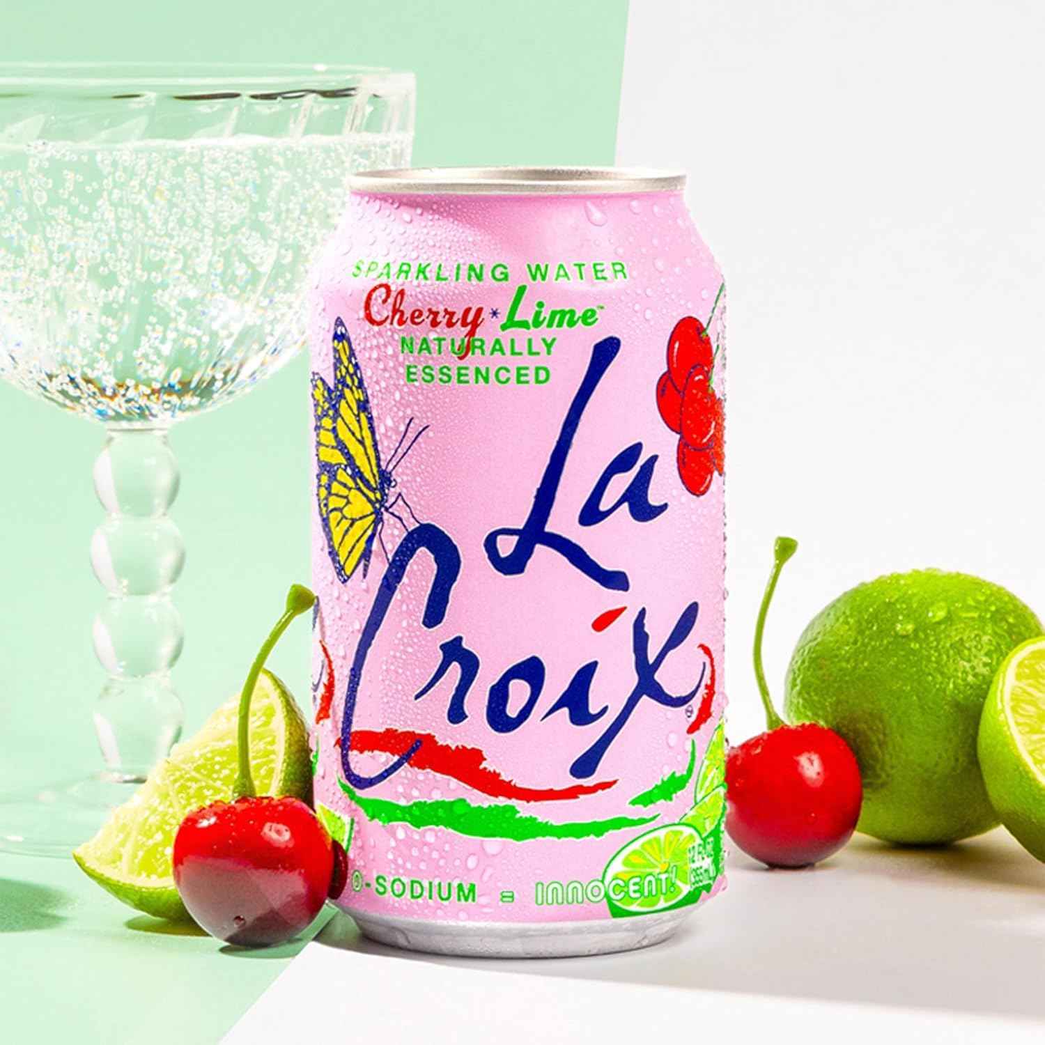 La Croix Water Sparkling Cherry Lime, 12 Fl Oz, 12 Pack