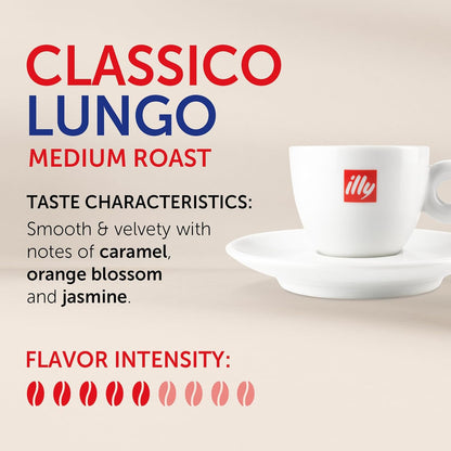 Illy_Espresso_Compatible_Capsules_-_Single-Serve_Coffee_Capsules_&_Pods_-_Classico_Lungo_Roast_-_Notes_Of_Caramel,_Orange_Blossom_&_Jasmine_Coffee_Pods_-_For_Nespresso_Coffee_Machines_–_10_Count