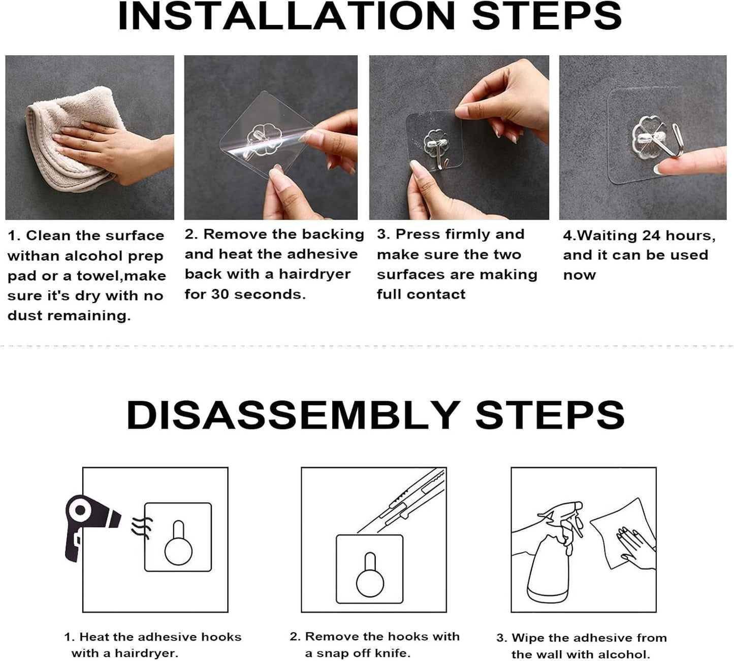 ZESLMG_Adhesive_Wall_Hooks_for_Hanging,_16_Pack_Self_Sticky_Hooks_Heavy_Duty_22lb_Clear,_Removable_Shower_Hook_No_Damage_for_Towel_Key_Coat_Wreath_Picture_Outdoor_Ceiling_Bathroom_Kitchen,_Waterproof