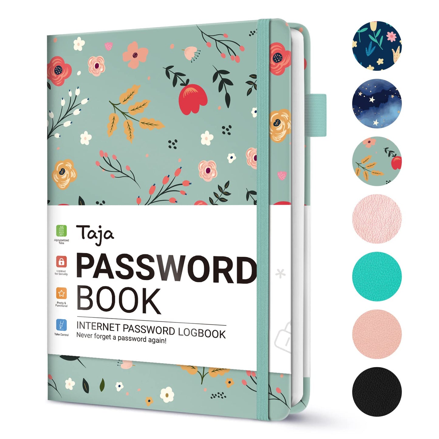 Taja Password Keeper Book with Alphabetical Tabs, Small Password Books for Seniors, Password Notebook for Internet Website Address Log in Detail, Password Logbook to Help You Stay Organized - Littlefortune
