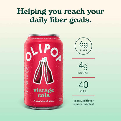 OLIPOP Prebiotic Soda Pop, Pantry Pack Packed with Prebiotics, Fiber, and Botanicals, Gluten Free, GMO Free, 12oz