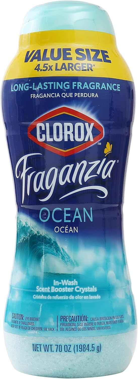 Clorox Fraganzia Laundry Scent Booster Crystals, In-Wash Fragrance Beads for Fresh-Smelling Clothes & Linens, Safe for All Fabrics & Colors, Easy-Pour Bottle