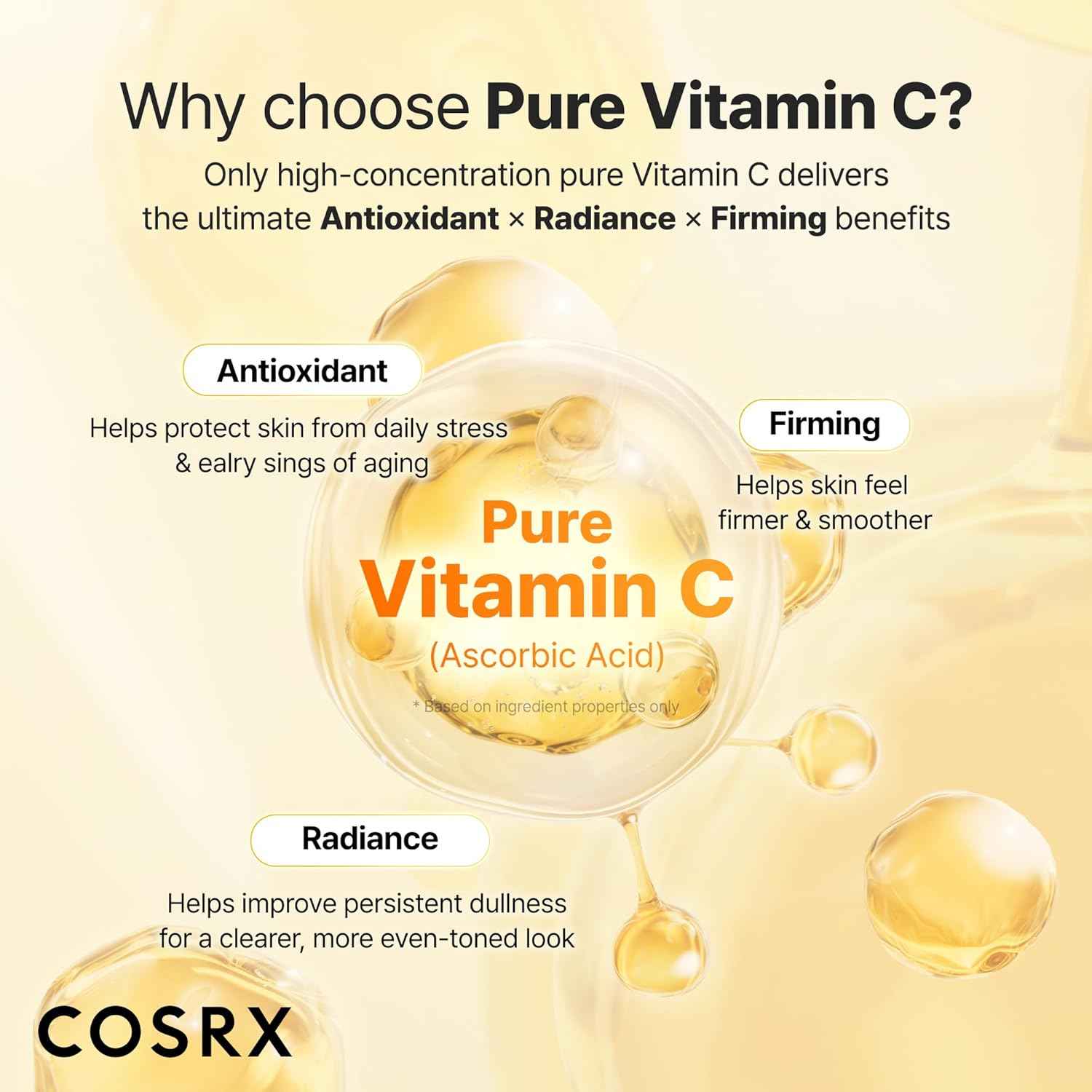 COSRX Advanced Pure Vitamin C 23% Serum with Vitamin E & Glutathione, Korean Vitamin C Serum for Fine Lines, Uneven Skin Tone & Dull Skin, 0.7oz, Korean Skin Care, Mothers Day Gifts for Mom & Wife