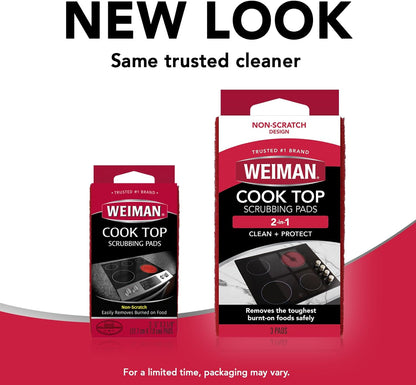 Weiman_Cook_Top_Scrubbing_Pads,_3_Count,_2_Pack_Cuts_Through_the_Toughest_Stains_-_Scrubbing_Pads_Carefully_Wipe_Away_Residue