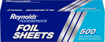Reynolds Foodservice Pre-Cut Aluminum Foil Sheets, Great for Concessions, Catering, Cafeterias, and Restaurants, Easily Moldable Around Food