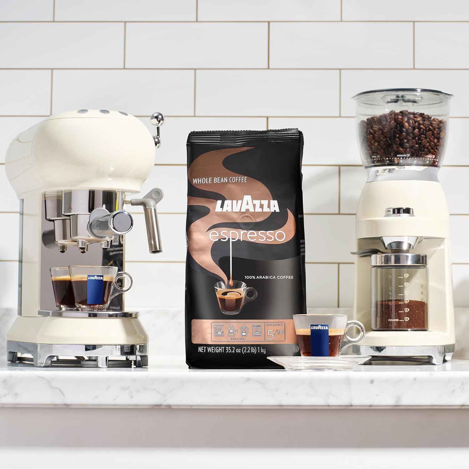 Lavazza Espresso Whole Bean Coffee, Medium Roast, 100% Arabica, 2.2 lb Bag (Pack of 1)