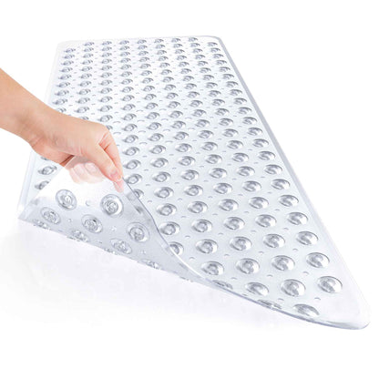 AmazerBath Shower Mat Non Slip 40 x 16 Inches, Bathtub Mat Shower Stall Mats with Suction Cups and Drain Holes, Non Slip Bath Mat for Tub for Elderly & Kids